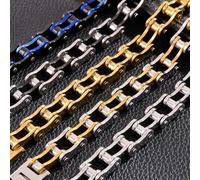 Woedpez Bracelet de poignet tendance inspiré de la chaîne de moto en acier inoxydable avec fermeture réglable pour homme actif, bijoux élégants sur le thème de la moto, taille unique, Comme décrit