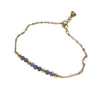 Woedpez Bracelets réglables avec pierres de naissance de 12 mois - Pierres précieuses naturelles à facettes de 3 mm - 17 + 5 cm - Bijoux légers délicats et réglables, taille unique, Comme décrit