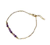 Woedpez Bracelets réglables avec pierres de naissance de 12 mois - Pierres précieuses naturelles à facettes de 3 mm - 17 + 5 cm - Bijoux légers délicats et réglables, taille unique, Comme décrit