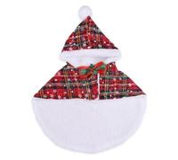 Woedpez Cape de Père Noël en peluche pour chien de petite et moyenne taille - Vêtements à capuche - Accessoires pour séance photo - Cape de Noël pour animal domestique