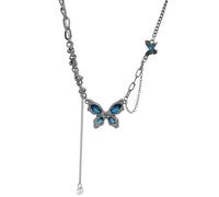 Woedpez Collier avec pendentif papillon en alliage insubordonné avec métal complexe adapté pour les concerts, les expositions, les événements, les bijoux punk papillon