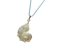 Woedpez Collier ras du cou en forme de conque artisanale, matériaux naturels robustes, longueur réglable, bijoux côtiers, collier ras du cou sur le thème de la plage