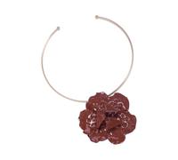 Woedpez Collier ras du cou rigide déclaration florale | 13 cm / 5, 12 pouces, look accent de fête et de vacances