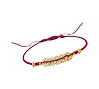 Woedpez Cordon rouge tissé à la main avec breloque en argent complexe, corde faite à la main adaptée pour les occasions de bon augure de richesse et de prospérité, taille unique, Comme décrit