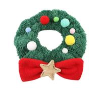 Woedpez Costume de Noël pour animal de compagnie chien chat collier nœud collier animal de compagnie anniversaire fournitures collier pour chien pompons souples