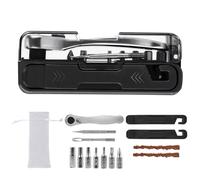 Woedpez Durability Outil de cyclisme 14 en 1 contenant des patchs en acier, des bandes de cliquets double direction, des cliquets et des compacts de transport, ensemble de réparation de crevaison en
