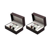 Woedpez Ensemble de boîtiers de montre en polyuréthane à double couche - Design compact et anti-poussière - Organisateurs de collection de montres pour montres de luxe