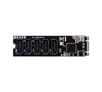 Woedpez Installation facile M.2 PCIe3.0 vers 5 ports SATA3.0 Carte adaptateur NVME Protocole pour ordinateur de bureau Installation facile