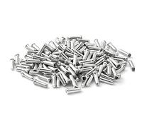 Woedpez Lot de 100 embouts de câble de vélo en alliage d'aluminium - Capuchon de frein - Pointe de câble à sertir - Pour VTT, vélo de route - Durable