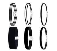 Woedpez Lot de 2 colliers ras du cou en tissu doux avec motif superposition résistant aux allergies pour un usage quotidien Collier en tissu robuste, taille unique, Comme décrit, Comme décrit.