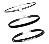 Woedpez Lot de 2 colliers ras du cou en tissu doux avec motif superposition résistant aux allergies pour un usage quotidien Collier en tissu robuste, taille unique, Comme décrit, Comme décrit.