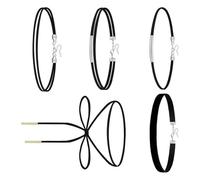 Woedpez Lot de 2 colliers ras du cou en tissu doux avec motif superposition résistant aux allergies pour un usage quotidien Collier en tissu robuste, taille unique, Comme décrit, Comme décrit.