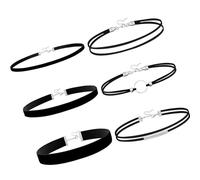 Woedpez Lot de 2 colliers ras du cou en tissu doux avec motif superposition résistant aux allergies pour un usage quotidien Collier en tissu robuste, taille unique, Comme décrit, Comme décrit.