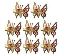 Woedpez Lot de 8 pinces à cheveux papillon mobiles en métal - Barrette à cheveux papillon - Pinces à cheveux - Bijoux de coiffure