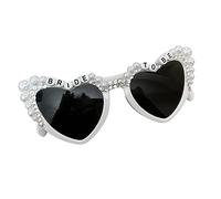 Woedpez Lunettes de soleil Bride to Be avec cadre en forme de cœur pour carnaval et enterrement de vie de jeune fille, lunettes de soleil pour enterrement de vie de jeune fille, lunettes de soleil