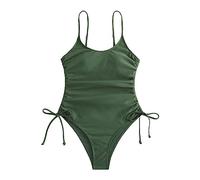 Woedpez Maillot de bain une pièce pour femme avec cordon de serrage à nouer sur le côté Monokinis Contrôle du ventre Maillot de bain sexy Coquine Taille haute Maillots de bain une pièce pour femmes et