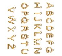 Woedpez Pendentifs en forme de lettres circulaires de A à Z en acier inoxydable pour création de colliers personnalisés, breloques en forme de lettre antirouille avec anneaux, taille unique, Comme