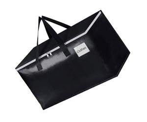 Woedpez Poches mobiles extra larges avec fermetures éclair solides et transport Négociation de stockage haute performance Boîtes de déplacement Toted Moving Boxes pour économiser de l'espace, Noir