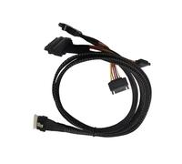 Woedpez SFF8654(8i) vers 2 x SFF8639 NVME Câble interne externe 12/24 Gbps Câble de transfert de châssis de rechange pour PC