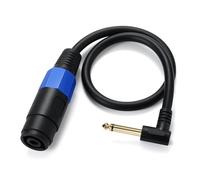 Woedpez Speakon femelle vers 6 35 mm mâle 1/4" Câble de haut-parleur Connexion amplificateur Fermeture à vis robuste
