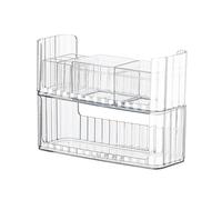 Woedpez Vanities Clair Rangement Maquillage Salle de Bains Organisateur Cosmétique Luxe Transparent Mallette de Maquillage PET + PS Mallette Organisateur Cosmétique