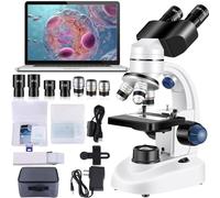 Woehrsh Microscope pour adultes WF10x et WF25x oculaire | Woehrsh Microscopes Caméra USB grossissement 40X-2000X pour adultes Convient pour l'école de laboratoire