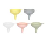 WOEIFGV Lot de 5 entonnoirs à large ouverture en polypropylène (PP) Transparent, Vert, Jaune, Bleu 5,5 cm