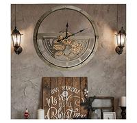 WOERD Horloge Murale Steampunk Géante Rétro Vintage avec Engrenages Mobiles, Industrielle Ancienne Silencieuse sans Tic-Tac (Taille: 1 Pièce)