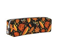 woerexker Trousse à crayons en cuir avec fermeture éclair - Motif feuille d'érable - Happy Fall Giving Thanks Harvest, Comme indiqué sur la photo, Taille unique, Organiseur de sac