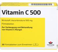Wörwag Vitamine C 500 comprimés pelliculés en cas de carence en vitamine C, 20 comprimés