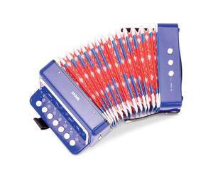 Woet® Accordéon Jouet Bleu pour Enfants, Instrument de Musique avec Livret de Chansons et 8 Chansons, Jouet Éducatif Débutant, Développement Musical, À Partir de 3 Ans