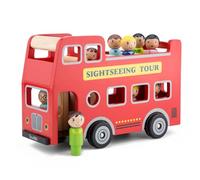 Woet® Bus Touristique en Bois à Deux étages avec 9 Personnages