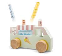 New Classic Toys Jouet en bois Camion à glaces Pop-Up, motricité, figurines à ressort, dès 2 ans
