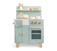 Woet® Cuisine Jouet Beige en Bois pour Enfants - avec Four, Évier et Accessoires - Set de Cuisine d’Imitation - À Partir de 3 Ans (Vert Menthe)