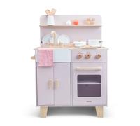 Woet® Cuisine Jouet Beige en Bois pour Enfants - avec Four, Évier et Accessoires - Set de Cuisine d’Imitation - À Partir de 3 Ans (Rose)
