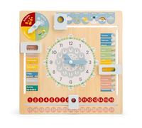 Woet - Horloge Calendrier en Bois pour Enfants - Version Anglaise - Jouet Montessori pour Apprendre l’Heure, Les Jours, Les Mois, Les Saisons et la Météo