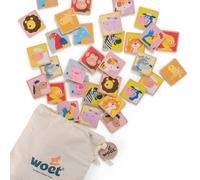 Woet® Jeu de Mémoire Animaux Jouet en Bois pour Enfants - Jeu d’Association et de Concentration - Jouet Préscolaire - À Partir de 3 Ans