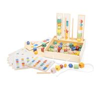 Woet® Jeu de Séquences avec Perles Jouet en Bois pour Enfants - avec Cartes Modèles et Activité de Laçage - Jouet Éducatif Motricité Fine - À Partir de 3 Ans
