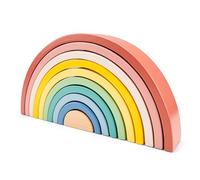 Woet - Jouet Arc-en-Ciel à Empiler en Bois pour Tout-Petits - 10 Arches Colorées - Jouet d’Éveil Montessori pour Apprentissage des Couleurs - À Partir de 1 an - Cadeau Filles et Garçons