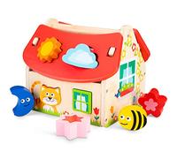 New Classic Toys Maison trieur de formes en bois – Jouet d'éveil, motricité fine dès 1 an