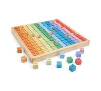 Woet® Plateau Tables de Multiplication en Bois pour Enfants, Tables de 1 à 12, Jeu Montessori de Maths, Tableau d’Apprentissage, Jouet Éducatif, À Partir de 3 Ans