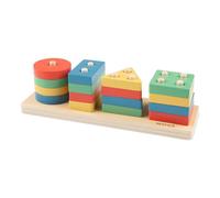 Woet® Puzzle Géométrique en Bois à Trier Les Formes, Jouet à Empiler pour Tout-Petits, Apprentissage des Couleurs et Formes, Motricité Fine, Coordination Main Œil, Montessori, À Partir de 1 an