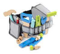 Woet® Set Ceinture à Outils Bleu pour Enfants - Jouet de Bricolage d’Imitation - avec Outils en Bois - À Partir de 3 Ans