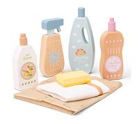 Woet® Set de Produits Ménagers Jouet en Bois pour Enfants - Produits Ménagers et Accessoires d’Imitation - Jouet Ménager d’Imitation - À Partir de 3 Ans