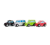 Woet® Set de Véhicules Jouet en Bois pour Enfants - 4 Pièces pour Jeu de Petit Monde - Faciles à Saisir pour Petites Mains - Jouet d’Imitation - À Partir de 2 Ans