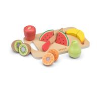 Woet® Set Fruits à Couper Bois, Nourriture Jouet avec Couteau et Planche, Accessoires Cuisine Enfant, Jeu d’Imitation Cuisine, Activité Créative, Cadeau Maternelle, À Partir de 2 Ans