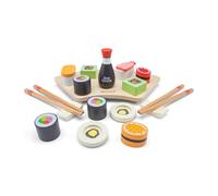 Woet® Set sushi en bois pour enfants – sauce soja, wasabi, baguettes & plateau – Dès 3 ans