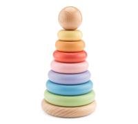 Woet® Tour Arc-en-Ciel Empilable Jouet en Bois pour Tout-Petits - 8 Pièces - Jouet Éducatif Motricité Fine - À Partir de 1 Ans