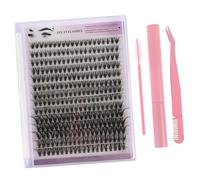 WOFASHPURET 1 Ensembles Cils Individuels Kit Extensions De Cils Groupés Avec Dissolvant De Colle à Pince à Incurvée Peignes Brosse Pour Auto-application