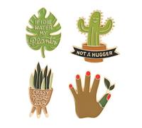 WOFASHPURET 1 Jeu Broche Botanique Usine Broche De Dessin Animé Accessoires Broches Broche Broche Épingles Embellissements Broche D'insigne De Plante Broche Plante Matériau En Alliage 4 Pièces